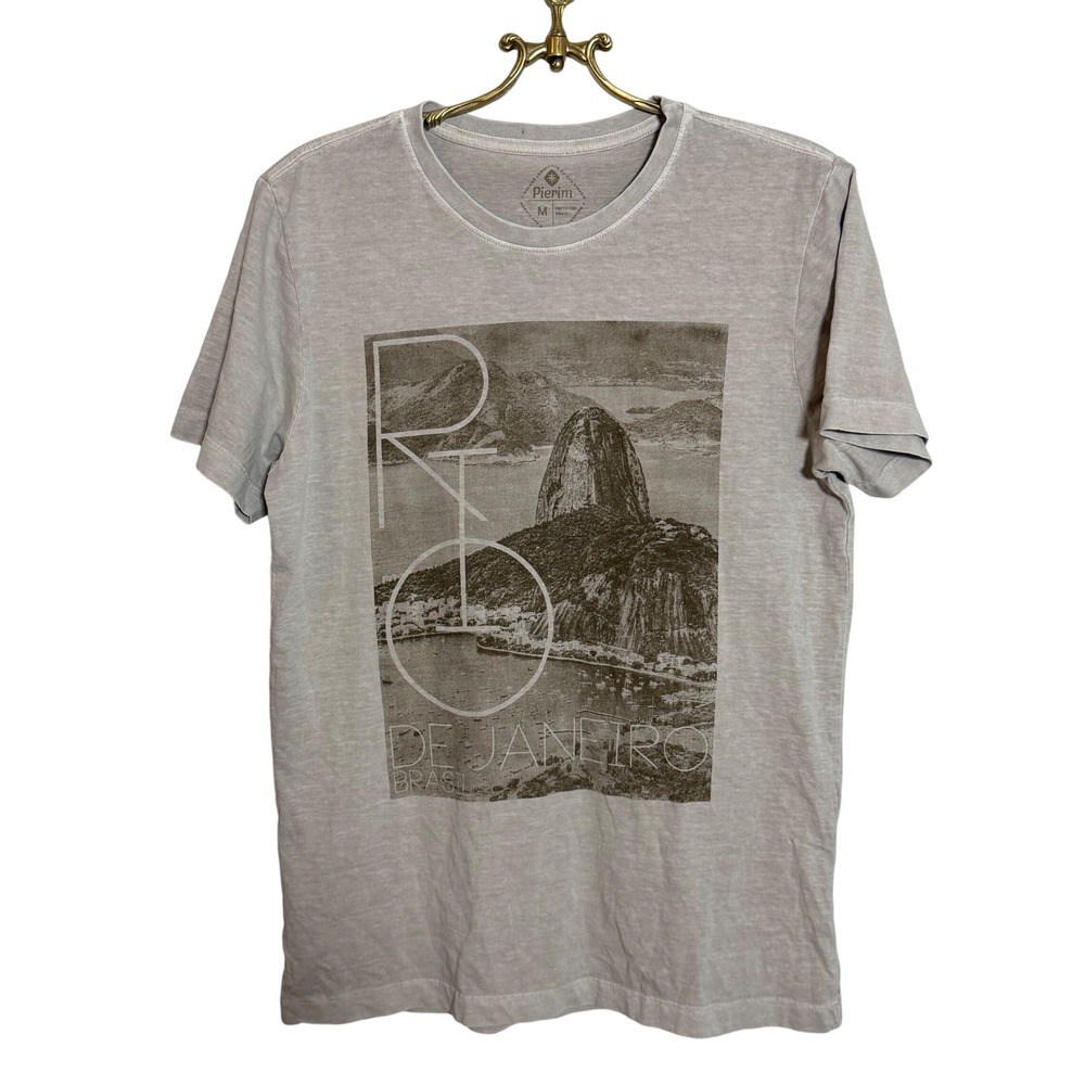 Pierim Mens T Shirt Rio de Janeiro Graphic Print Size Medium Cot Made‎ in Brazil